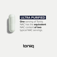 Thumbnail for Toniiq 1300mg NAC - 4 Month Supply - Min. 98%+ Tested Purity - Ultra High Strength Bioavailable NAC Cysteine Supplement - 240 Vegetarian N Acetyl Cysteine Capsules -Lab Tested TQ