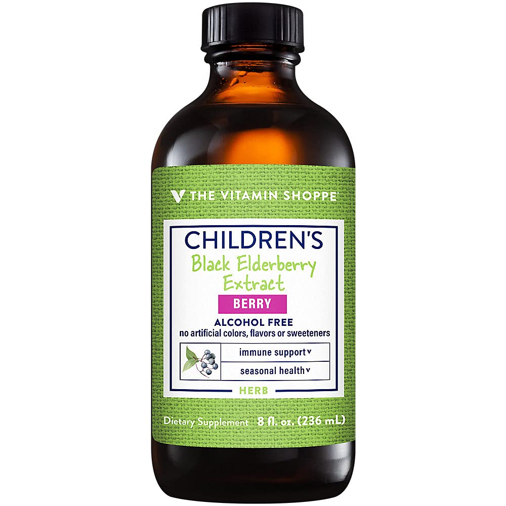 The Vitamin Shoppe Children's Liquid Black Elderberry Extract - Supports Immune & Seasonal Health - Berry (8 fl. oz.)
