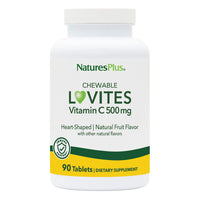 Thumbnail for NaturesPlus Lovites - 90 Chewable, Heart-Shaped Tablets - 500mg Vitamin C - Natural Fruit Flavor - Vegan, Gluten Free - 90 Servings
