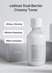 Thumbnail for celimax Dual Barrier Creamy Toner | with Ceramides, Peptide, Oil & Alcohol Free, Facial Astringent, Long Lasting Hydration, Calming, Soothing, Non Irritating,150ml