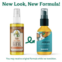 Thumbnail for Badger Organic Argan Hair Oil, Ultra Light Dry Hair Oil for a Healthy Shine, Organic Abyssinian Oil, Moroccan Argan Oil & Coconut Oil Protect & Repair Hair, 2 fl oz Glass Bottle