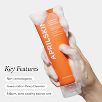 Thumbnail for Aprilskin Carrotene Clarifying Foam Cleanser - Deep Cleansing with BHAs & Sebum Control for Oily, Sensitive, Acne-Prone Skin - 120ml - Vegan, Cruelty Free