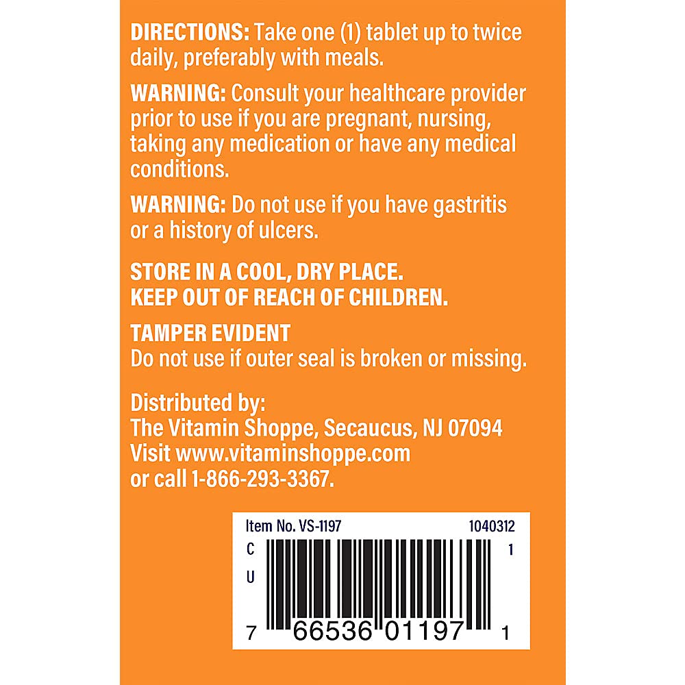 The Vitamin Shoppe Betaine HCL with Pepsin 600MG, to Support Digestion & Absorption of Nutrients (300 Tablets)