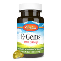 Thumbnail for Carlson - E-Gems 800 IU (536 mg), Natural-Source Vitamin E, Optimal Wellness, 50 Soft Gels