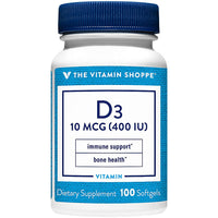 Thumbnail for The Vitamin Shoppe Vitamin D3 400IU Softgel, Supports Bone & Immune Health, Aids in Cellular Growth & Calcium Absorption, Gluten Free & Once Daily Formula (100 Softgels)