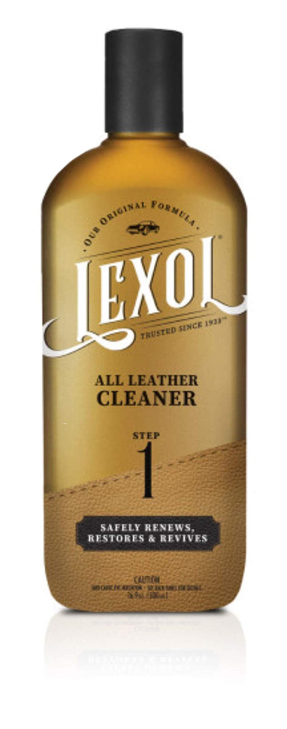 Lexol All Leather Cleaner for Car Interior, Couches and Furniture, Shoes and Boots, Purses and Handbags, Baseball Gloves and Horse Saddles, and More, 16.9 oz