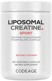 Thumbnail for Codeage Liposomal Creatine Monohydrate Supplement, Pure Creatine 2500mg - 3 Months Supply, Micronized, Creatinine Muscles Sports Nutrition and Athletes, Non-GMO - 360 Capsules