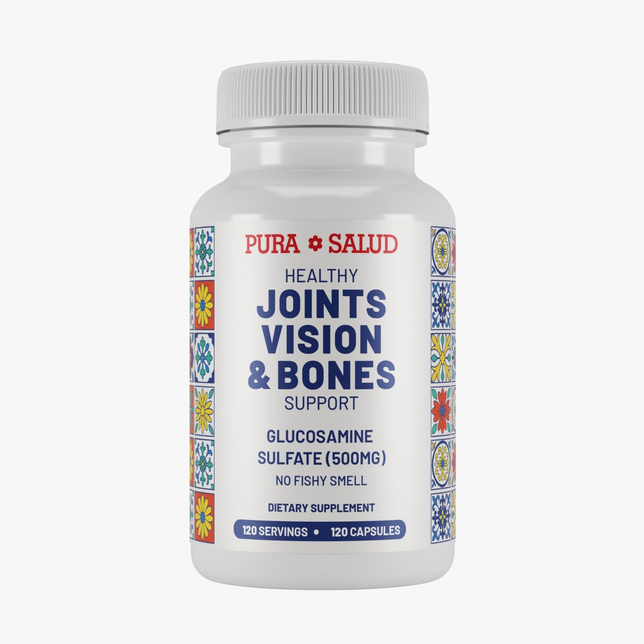 Basic Brands Pura Salud Pureflex Glucosamine Sulfate 500mg â€“ Joints, Vision & Bones Support â€“ Promotes Flexibility, Comfort & Mobility â€“ 120 Capsules, Gluten-Free, Made in USA
