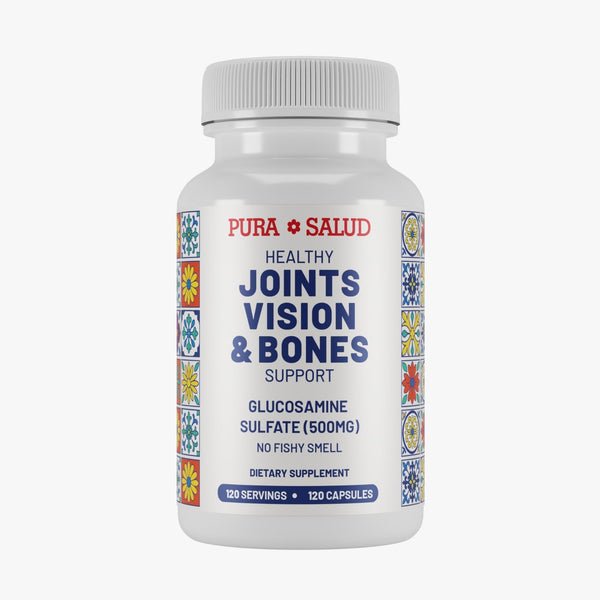 Basic Brands Pura Salud Pureflex Glucosamine Sulfate 500mg â€“ Joints, Vision & Bones Support â€“ Promotes Flexibility, Comfort & Mobility â€“ 120 Capsules, Gluten-Free, Made in USA