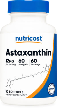 Thumbnail for Nutricost Astaxanthin 12mg, 60 Softgels - Non-GMO and Gluten Free (2 Month Supply)