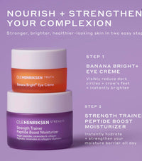 Thumbnail for Olehenriksen Hunt for Hydration Mini Moisturizer & Eye Cream Duo Holiday Gift Set:: Banana Bright+ Eye Crème and Strength Trainer Peptide Boost Moisturizer