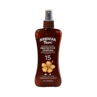 Thumbnail for Hawaiian Tropic Protective Tanning Oil Spray Sunscreen SPF 15, 8oz | Tanning Sunscreen, Oxybenzone-Free, 8oz