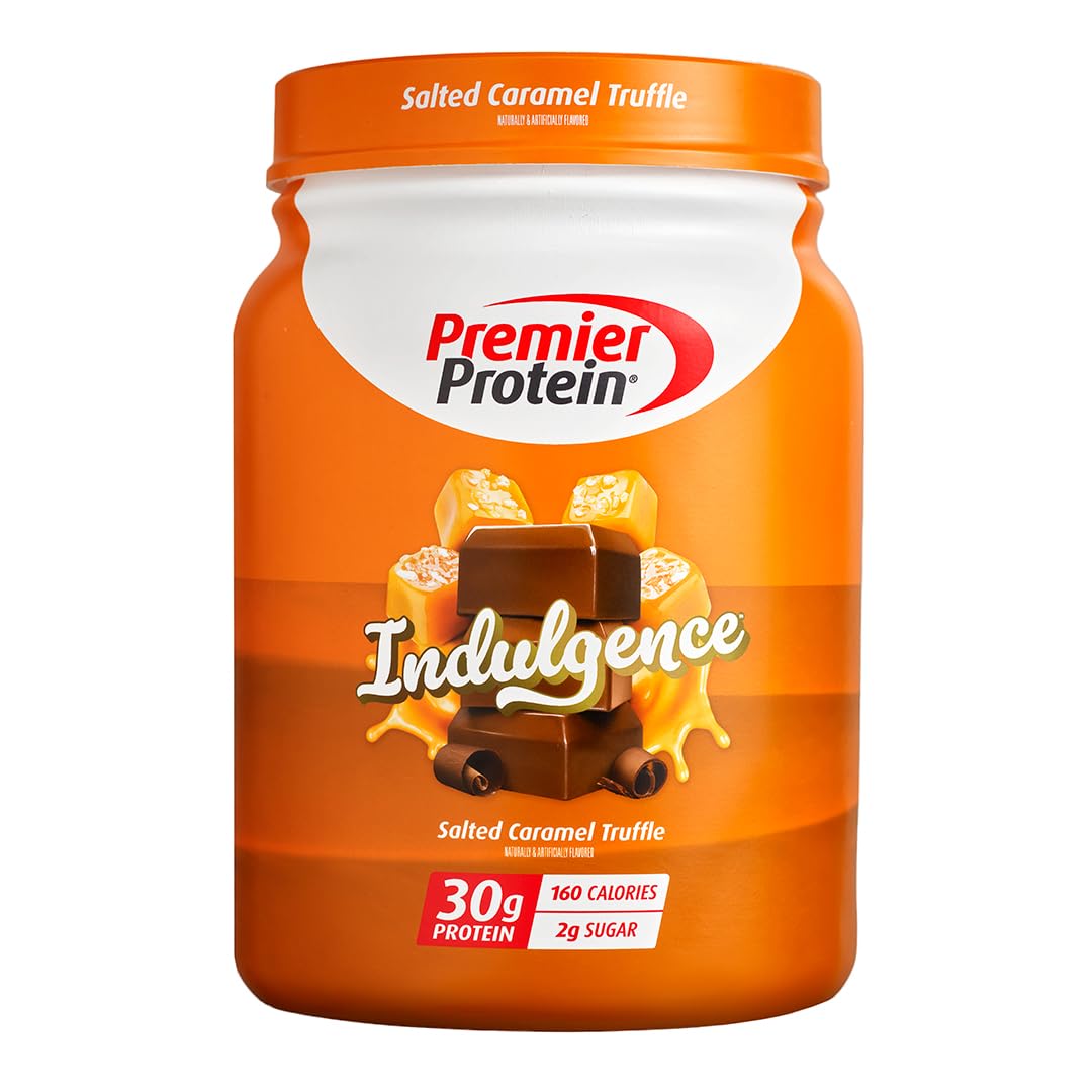 Premier Protein Indulgence Protein Powder, 30g Protein, 3g Sugar, Salted Caramel Truffle, 17 Servings