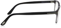 Thumbnail for TOM FORD Men's TF 5408 Rectangular Eyeglasses 56mm, Transp. Grey, Grey Horn Effect Temples, Shiny Pall, 56/16/145