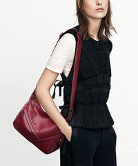 Thumbnail for Covelin Women's Retro Sling Shoulder Bag from, Leather Crossbody Tote Handbag Wine Red