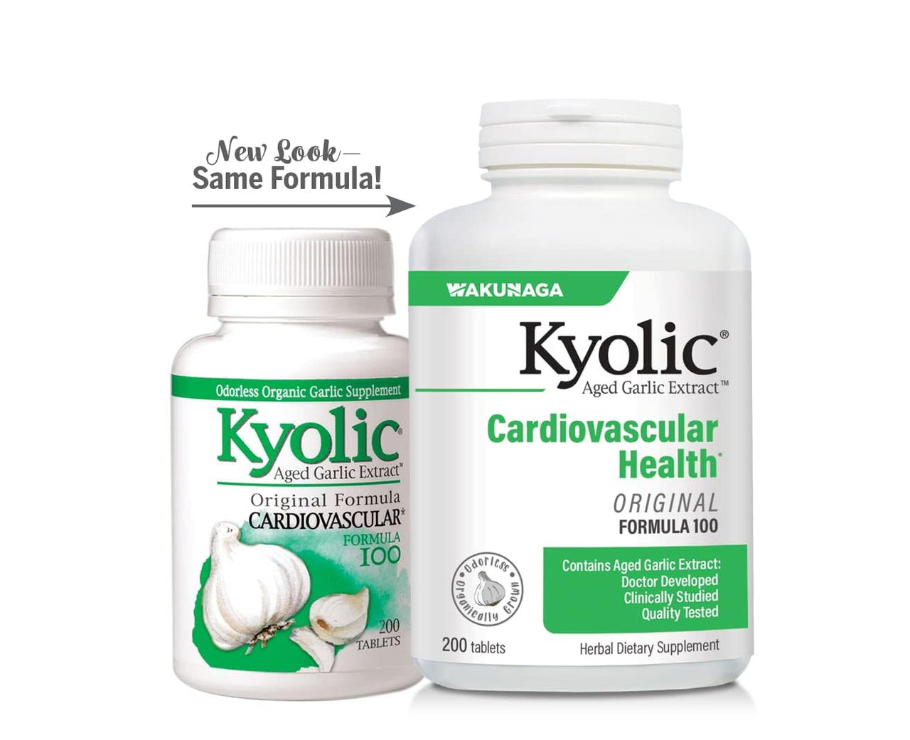 Kyolic Aged Garlic Extract Formula 100, Cardiovascular Health*, 200 Tablets.