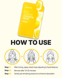 Thumbnail for Mediheal Vita Toning Essence Mask, Revitalizing & Balancing Facial Sheet Mask for Dull Skin, Vita Complex and Niacinamide, Eco-Friendly & Hypoallergenic Cellulose Sheet 15 Sheet