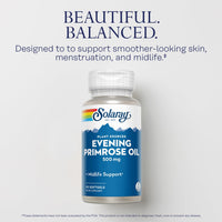 Thumbnail for SOLARAY High Potency Evening Primrose Oil 500mg - Midlife Support - Source of Gamma Linolenic Acid and Linoleic Acid - No Solvents, Cold Pressed - 90 Servings, 90 Softgels