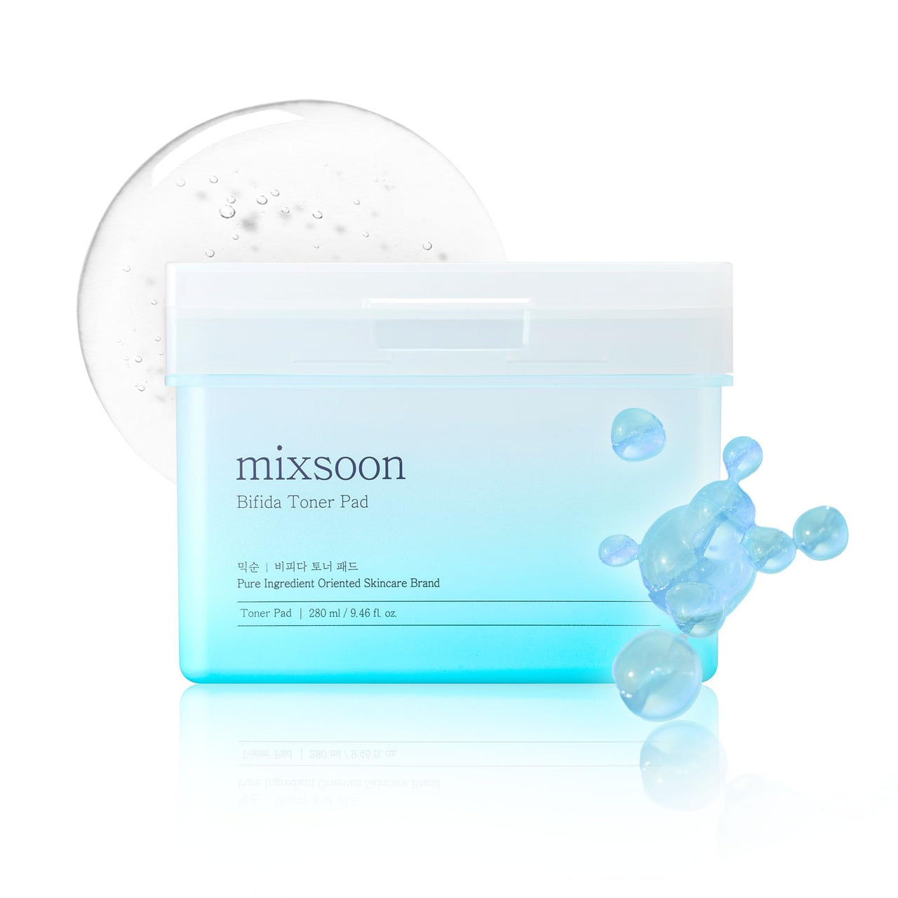 mixsoon Bifida Toner Pad,Moisture Barrier, Bifida Ferment Lysate, Rayon Sponge Pad (280ml/9.46fl.oz/120 Sheets)