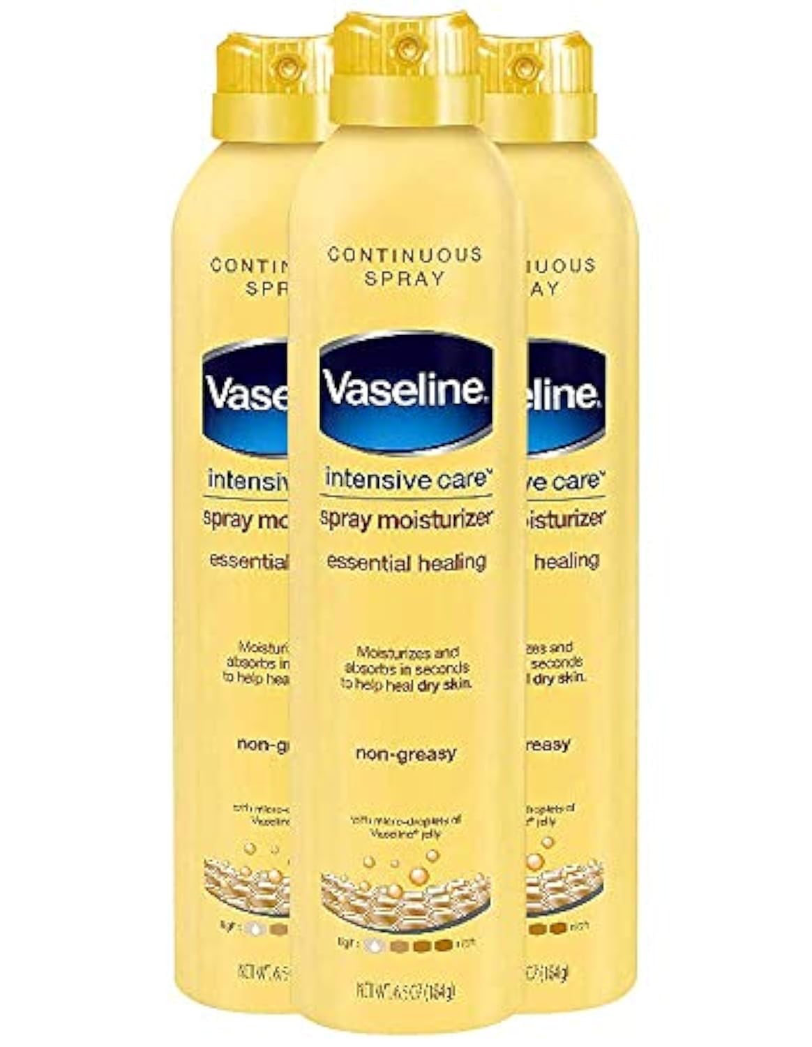 Vaseline Intensive Care Spray Moisturizer Essential Healing, 6.5 Ounce (Pack of 3)