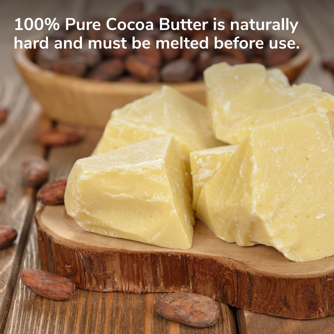De La Cruz Cocoa Butter - 100% Pure and Natural Cocoa Butter For Dry, Rough Skin - All Natural Hydrating Moisturizer, 2 OZ (Jar - 1 Count, 2 Ounce)