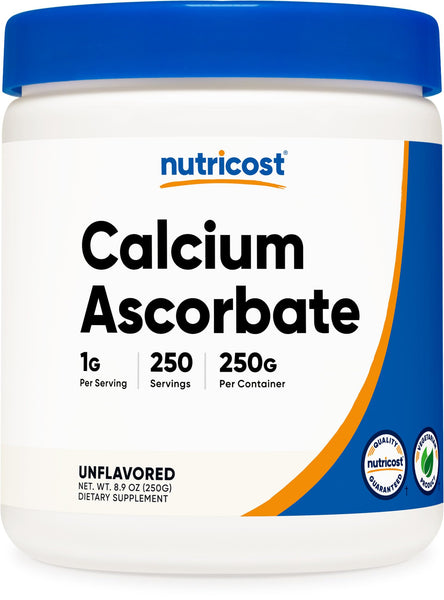 Nutricost Calcium Ascorbate Powder 250G (Unflavored, 250 Servings) - Vitamin C and Calcium Complex, Non-GMO, Vegan