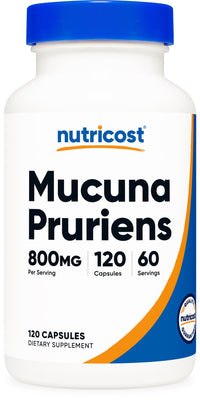 Thumbnail for Nutricost Mucuna Pruriens 400mg, 120 Capsules - 800mg Per Serving, Veggie Caps, from Mucuna Pruriens Seed