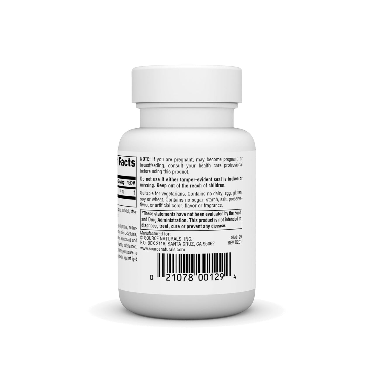 Source Naturals Reduced Glutathione, Supplement for Liver Support* - 50mg - 60 Tablets
