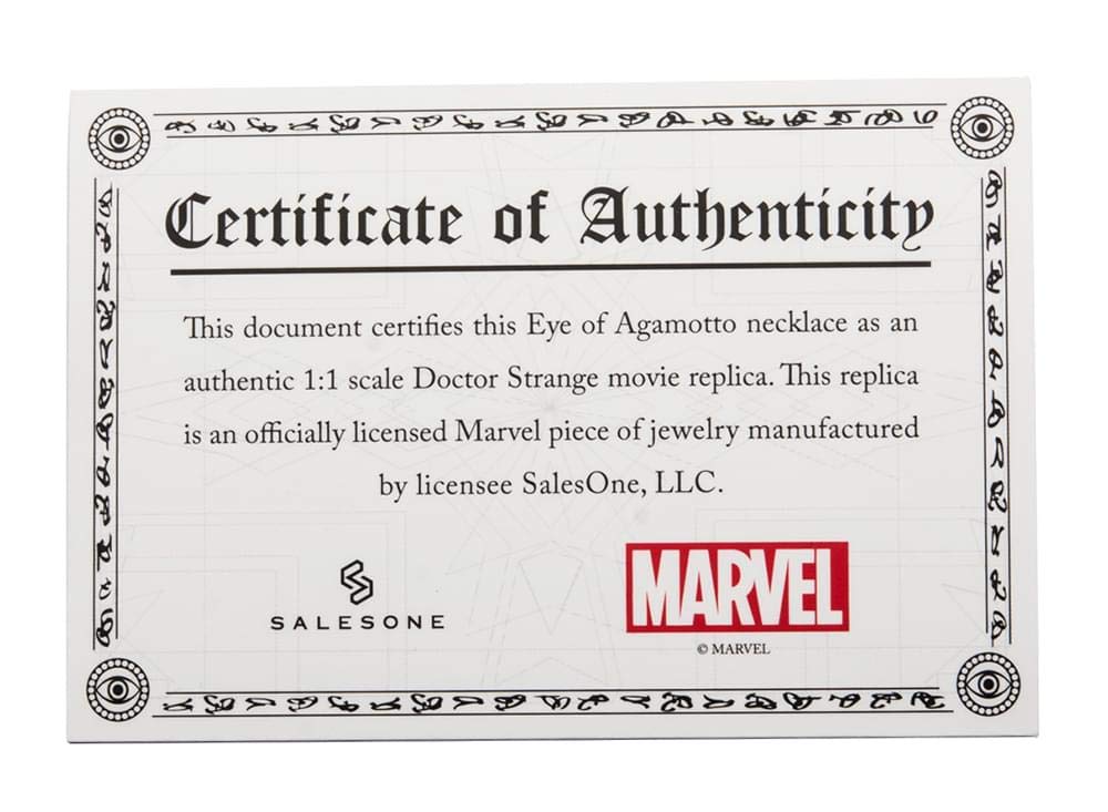 Marvel’s Doctor Strange Eye of Agamotto Replica Necklace | Officially Licensed Marvel Collectible Prop | Premium Quality Movie Replicas | Superhero Accessory Perfect For Cosplay, Costumes, Halloween