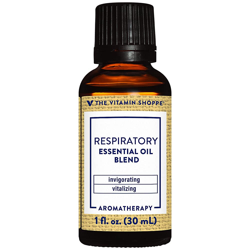 The Vitamin Shoppe Respiratory Essential Oil Blend - Clear Breathing Support | 100% Pure Therapeutic Grade | 1 oz | Eucalyptus Peppermint
