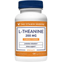 Thumbnail for The Vitamin Shoppe L-Theanine 200 MG - Calm Focus, Stress Support & Relaxation, Amino Acid from Green Tea (120 Vegetable Capsules)