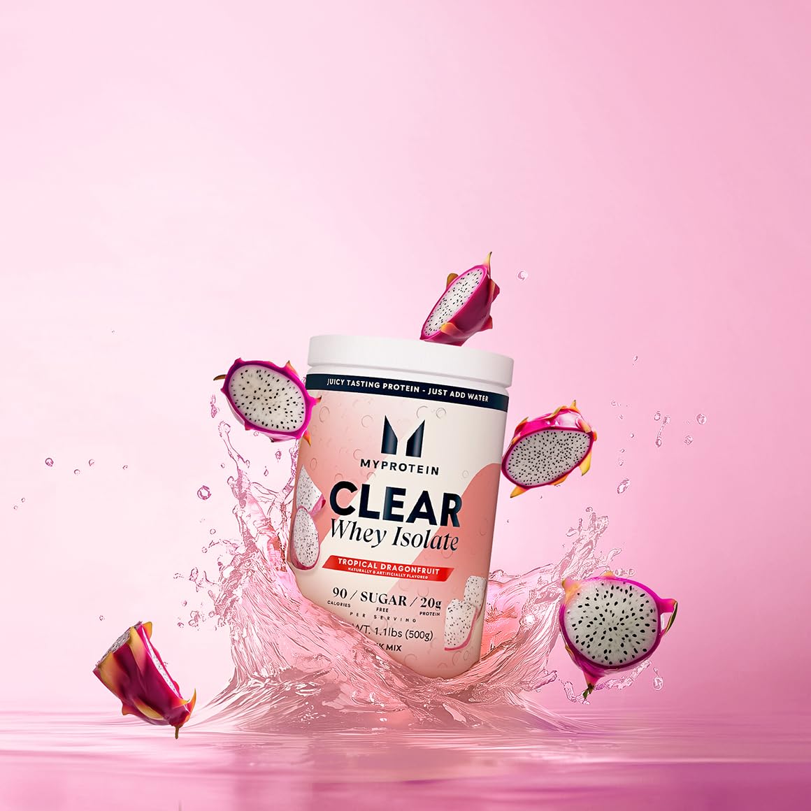 Myprotein Clear Whey Isolate Protein Powder, 20 Servings (1.1lbs) Tropical Dragonfruit, 20g Protein per Serving, Naturally Flavored Drink Mix, Daily Protein Intake for Superior Performance