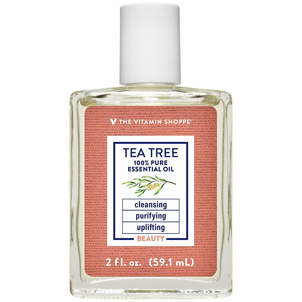 The Vitamin Shoppe Tea Tree Oil 100% Pure - Acne Treatment & Skin Cleansing | Australian Melaleuca Alternifolia | 2 oz | Undiluted