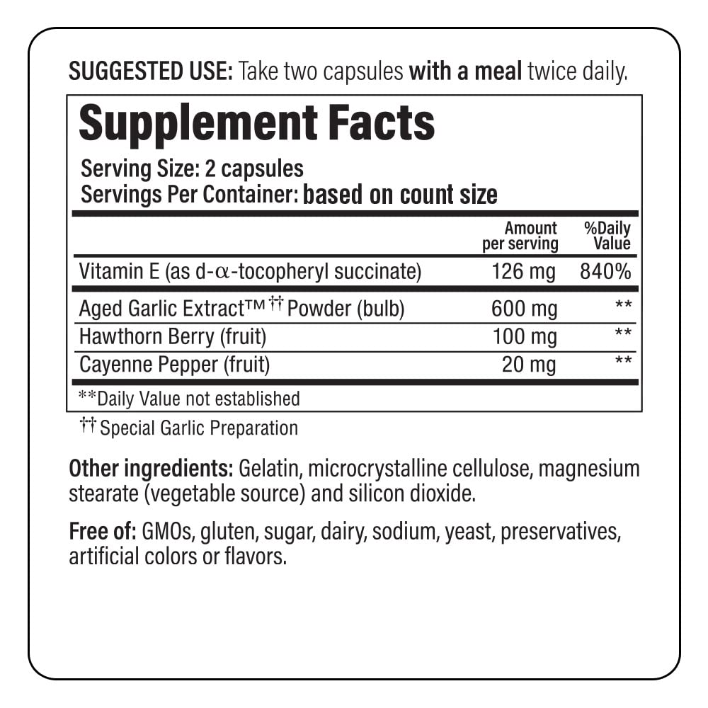 Kyolic Aged Garlic Extract Formula 106, Circulation Health, 300 Capsules (Packaging May Vary)