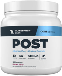 Thumbnail for Transparent Labs Post - Post-Workout Recovery Muscle Builder with L-Glutamine, Beta-Alanine and BetaPure Betaine Anhydrous for Muscle Recovery and Muscle Building - 30 Servings, Black Cherry