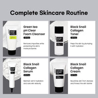 Thumbnail for coxir Black Snail Collagen Starter Kit – Cleanser, Toner, Serum & Cream | Repairing Snail Mucin Skincare Set, Hydrating Korean Beauty Routine for Women (4-Piece)
