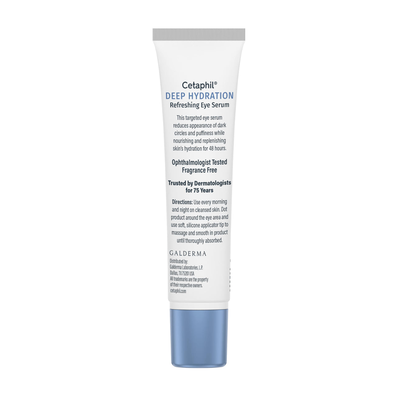 CETAPHIL Deep Hydration Refreshing Eye Serum, 0.5 fl oz, 48Hr Hydrating Under Eye Cream to Reduce the Appearance of Dark Circles, With Hyaluronic Acid, Vitamin E & B5 (Packaging May Vary)