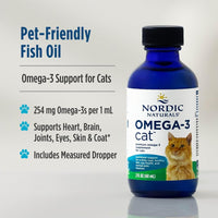 Thumbnail for Nordic Naturals Omega-3 Cat, Unflavored - 2 oz - 304 mg Omega-3 Per One mL - Fish Oil for Cats with EPA & DHA - Promotes Heart, Skin, Coat, & Immune Health - Non-GMO
