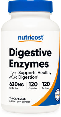 Thumbnail for Nutricost Digestive Enzymes 620mg, 120 Capsules - Complete Digestive Enzyme Supplement