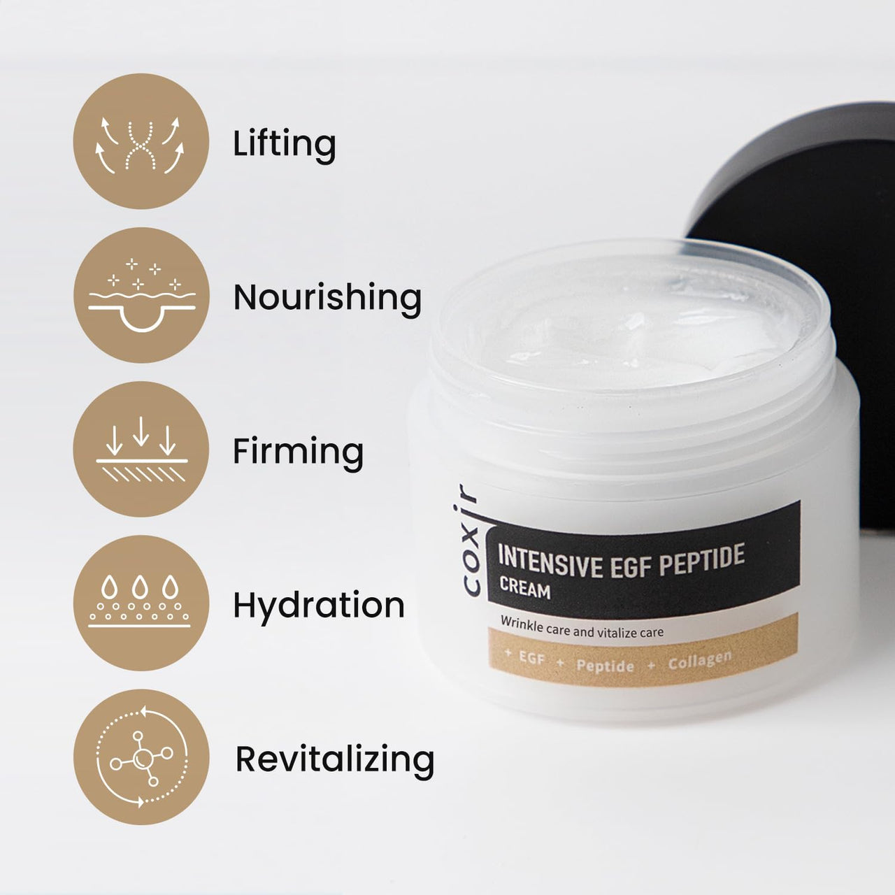 coxir INTENSIVE EGF PEPTIDE GIFT SET / Birthday Gift /Foam Cleanser+Serum+Cream/EGF, Peptide, Niacinamide, Collagen l Lightweight, quick absorbing, Lifting, Firming l Korean Skincare