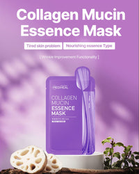 Thumbnail for Mediheal Collagen Mucin Essence Facial Mask, Moisturizing & Nourishing Facial Sheet Mask for Stressed Skin, Collagen and Vegan Mucin, Eco-Friendly & Hypoallergenic Cellulose Sheet 15 Sheet