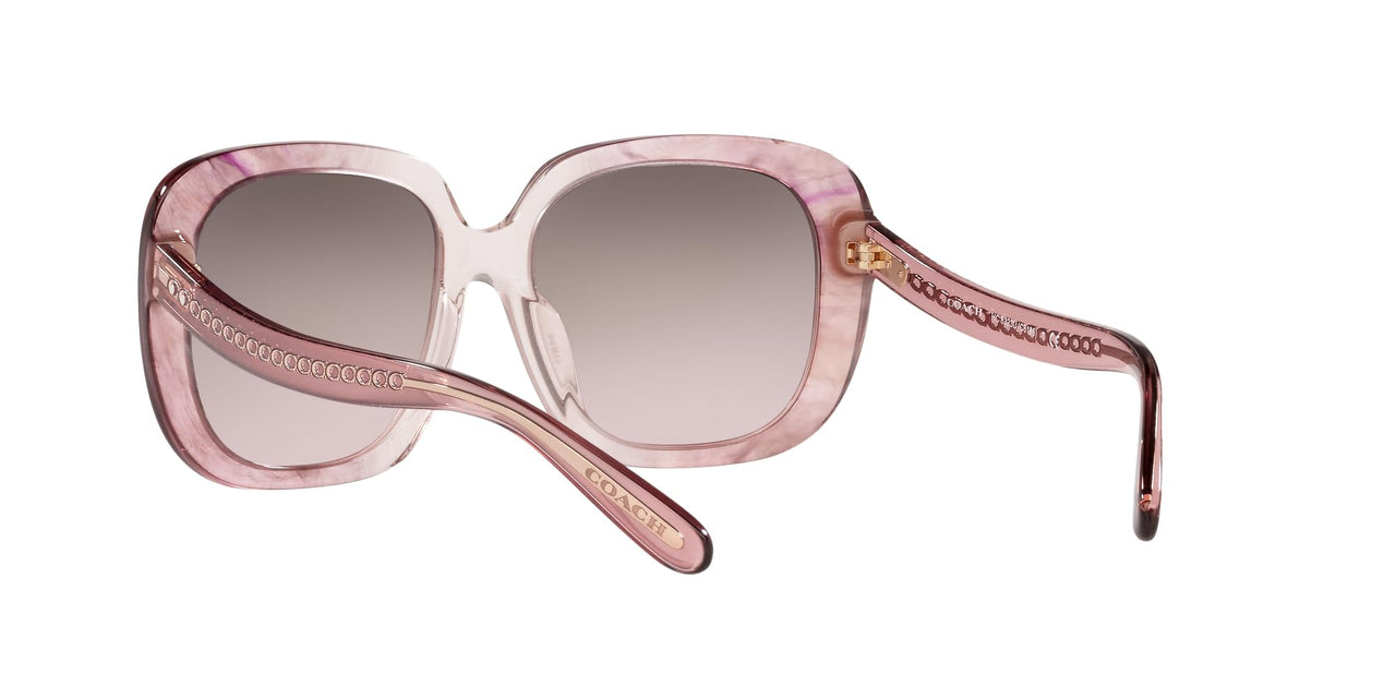 Coach HC8323U Universal Fit Sunglasses, Transparent Pink Ombre/Brown Pink Gradient, 56 mm