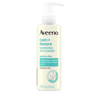 Thumbnail for Aveeno Calm + Restore Nourishing Oat Cleanser, Daily Hydrating Facial Cleanser & Face Wash for Sensitive Skin, Non-Foaming, Hypoallergenic, Non-Comedogenic, Fragrance-Free, with Feverfew, 7.8 fl oz