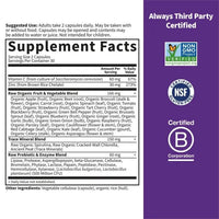 Thumbnail for Garden of Life Zinc Supplements 30mg High Potency Raw Zinc and Vitamin C Multimineral Supplement, Vitamin Code Vitamins Trace Minerals & Probiotics for Skin Health & Immune Support, 60 Vegan Capsules