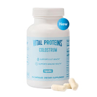 Thumbnail for Vital Proteins Bovine Colostrum Supplement 90 Capsules for Gut Health, Immune Support with 40% IgG Premium Bovine Colostrum Superfood, Unflavored, 30 Servings