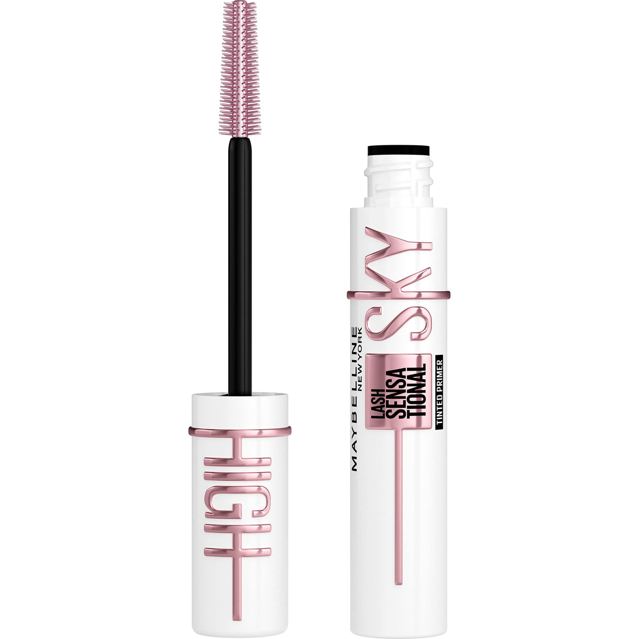 Maybelline Lash Sensational Sky High Serum Infused Lash Primer for Mascara, Lengthening, Thickening, Tinted and Washable Formula, Soft Black, 1 Count