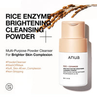 Thumbnail for ANUA Rice Enzyme Brightening Cleansing Powder, Exfoliating Powder-to-Foam Cleanser, Smooth Texture & Clarity, Hydrating & Gentle Formula, Korean Skincare,1.41 fl.oz