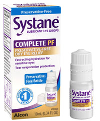Thumbnail for Systane COMPLETE Preservative Free Dry Eye Drops, 0.34 fl oz, Contains Propylene Glycol 0.6%, Multi-Dose Lubricating Eye Drops for Irritation & Dryness, Hydrating & Soothing