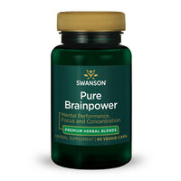 Thumbnail for Swanson Pure Brainpower Brain Health Cognitive Memory Focus Support Brain-Derived Neurotrophic Factor (BDNF) Herbal Supplement (Ginkgo Biloba, Bacopa Monnieri) 60 Veggie Capsules (Veg Caps) Vegan