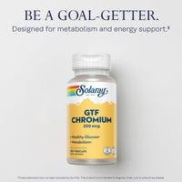 Thumbnail for Solaray GTF Chromium 200mcg - Supports Balanced Metabolism and Energy Levels - Vegan Chromium Supplements - Lab Verified, 60-Day Guarantee - 100 Servings, 100 VegCaps